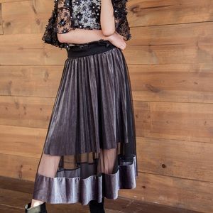 A Beautiful Velvet and Mesh Flowing Skirt